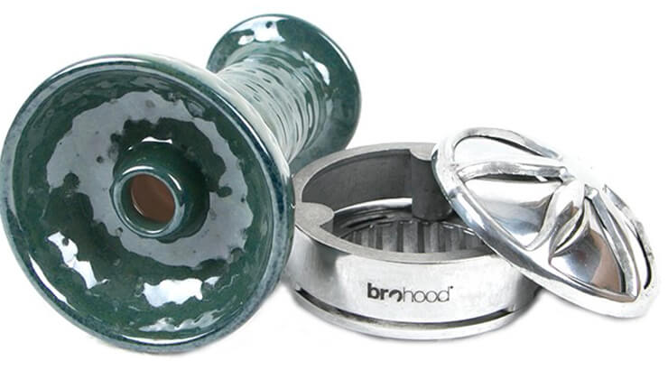 Gestor de calor Brohood Fireflower junto a una cazoleta Phunnel (ideal para sacar el máximo rendimiento) Gestor de calor tipo KAloud fabricado por Brohood